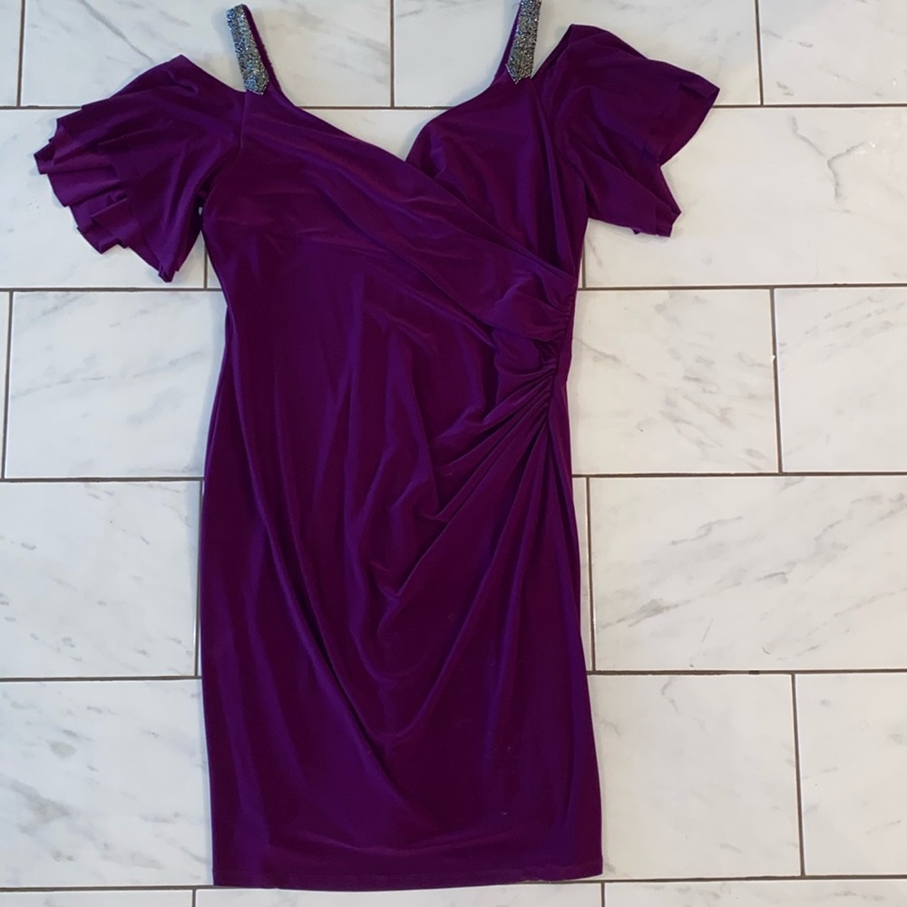 LAUREN flutter sleeve after five party dress size 16